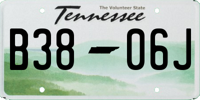TN license plate B3806J