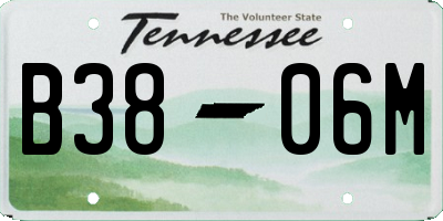 TN license plate B3806M