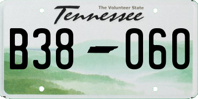TN license plate B3806O
