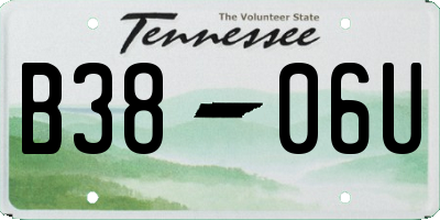 TN license plate B3806U