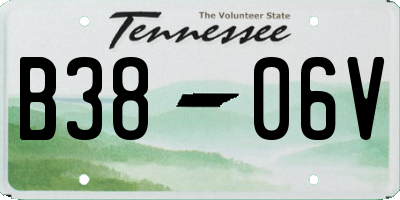 TN license plate B3806V