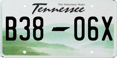 TN license plate B3806X