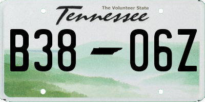 TN license plate B3806Z