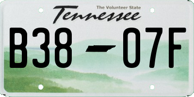 TN license plate B3807F