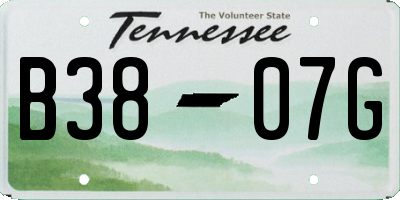 TN license plate B3807G