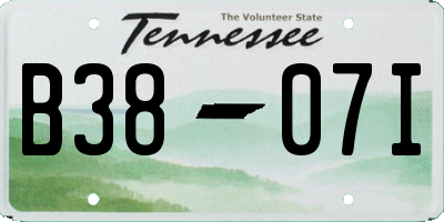 TN license plate B3807I