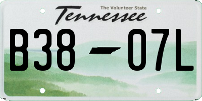 TN license plate B3807L