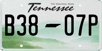 TN license plate B3807P