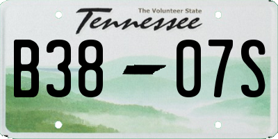 TN license plate B3807S