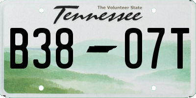 TN license plate B3807T