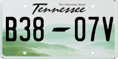 TN license plate B3807V