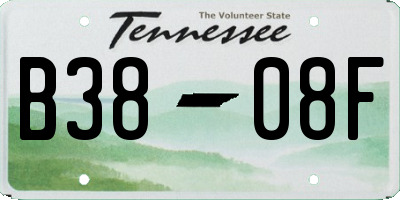 TN license plate B3808F