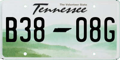 TN license plate B3808G