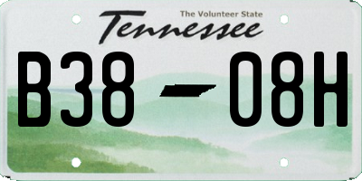 TN license plate B3808H