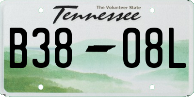 TN license plate B3808L