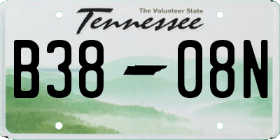 TN license plate B3808N