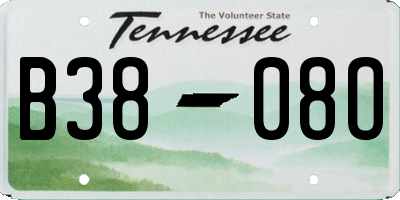 TN license plate B3808O