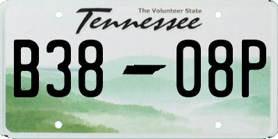 TN license plate B3808P