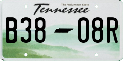 TN license plate B3808R