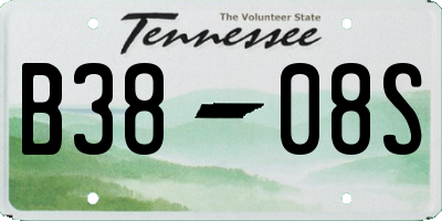 TN license plate B3808S