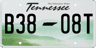 TN license plate B3808T