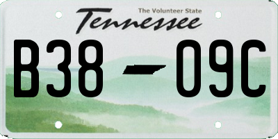 TN license plate B3809C