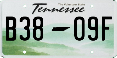 TN license plate B3809F