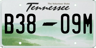 TN license plate B3809M