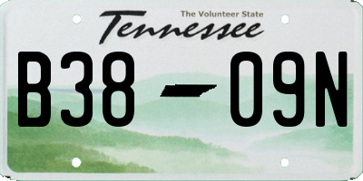 TN license plate B3809N