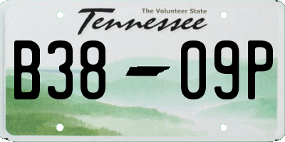 TN license plate B3809P