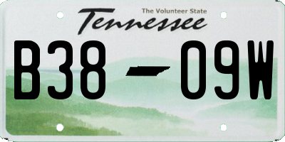 TN license plate B3809W