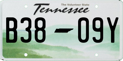 TN license plate B3809Y