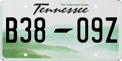 TN license plate B3809Z