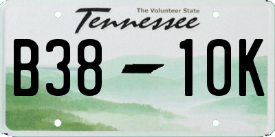 TN license plate B3810K