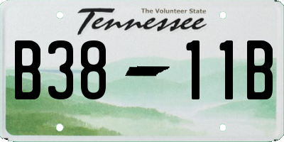 TN license plate B3811B