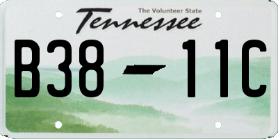TN license plate B3811C