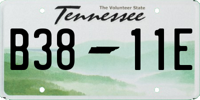 TN license plate B3811E