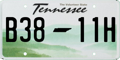 TN license plate B3811H
