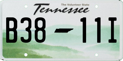 TN license plate B3811I