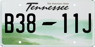 TN license plate B3811J