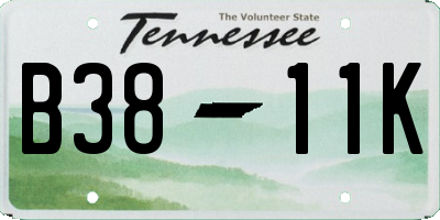 TN license plate B3811K