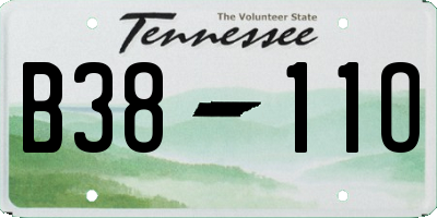 TN license plate B3811O