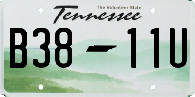 TN license plate B3811U