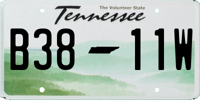 TN license plate B3811W