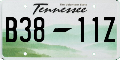 TN license plate B3811Z