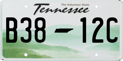 TN license plate B3812C