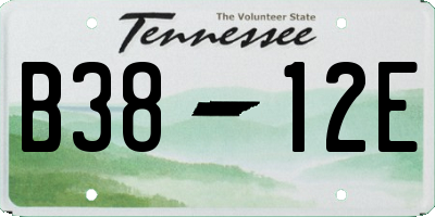 TN license plate B3812E