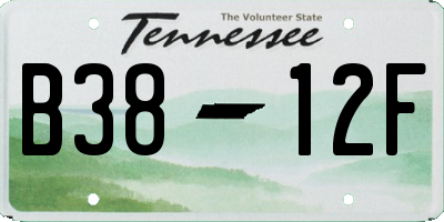 TN license plate B3812F