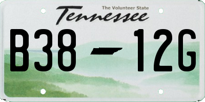 TN license plate B3812G