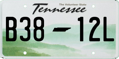 TN license plate B3812L